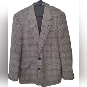 Enrique Cipriani Classic Gray Plaid Wool Blend Men's Blazer M